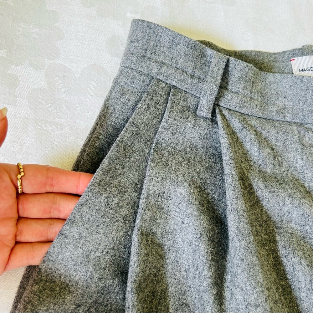 NWOT Magda Butrym Wool Blend Pleated Wide Leg Trousers 34 XS - Picture 5 of 8